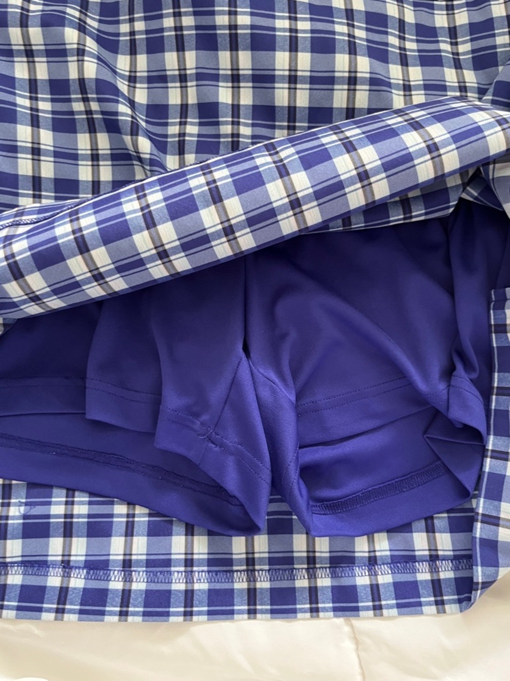 💙 IZOD Golf Blue Plaid Skort | Preppy + Sporty Chic | Tennis | Size 12 - Picture 8 of 9